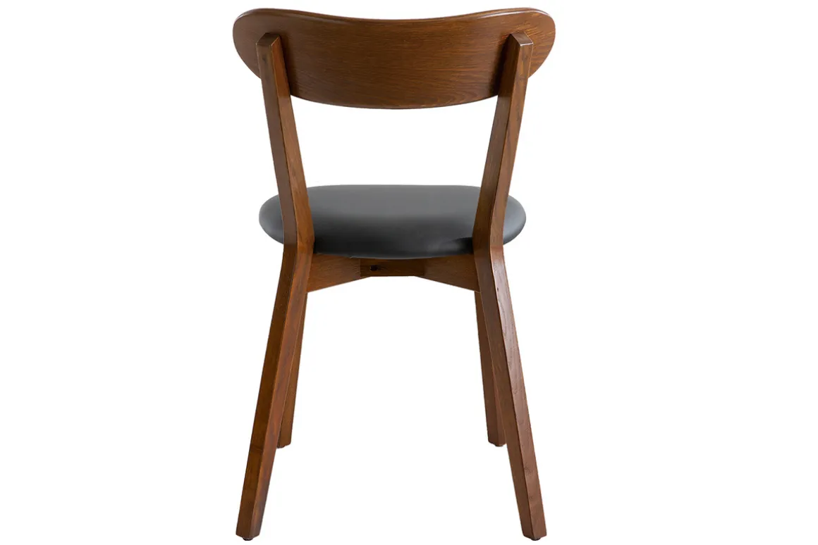 Best Sale Miliboo Sillas vintage madera oscura y asiento negro (lote de 2) DOVE