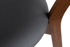 Best Sale Miliboo Sillas vintage madera oscura y asiento negro (lote de 2) DOVE