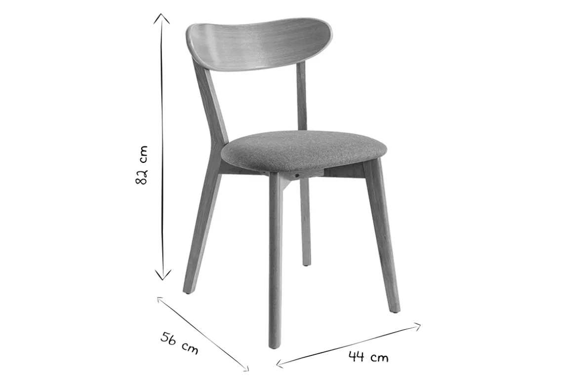 Best Sale Miliboo Sillas vintage madera oscura y asiento negro (lote de 2) DOVE