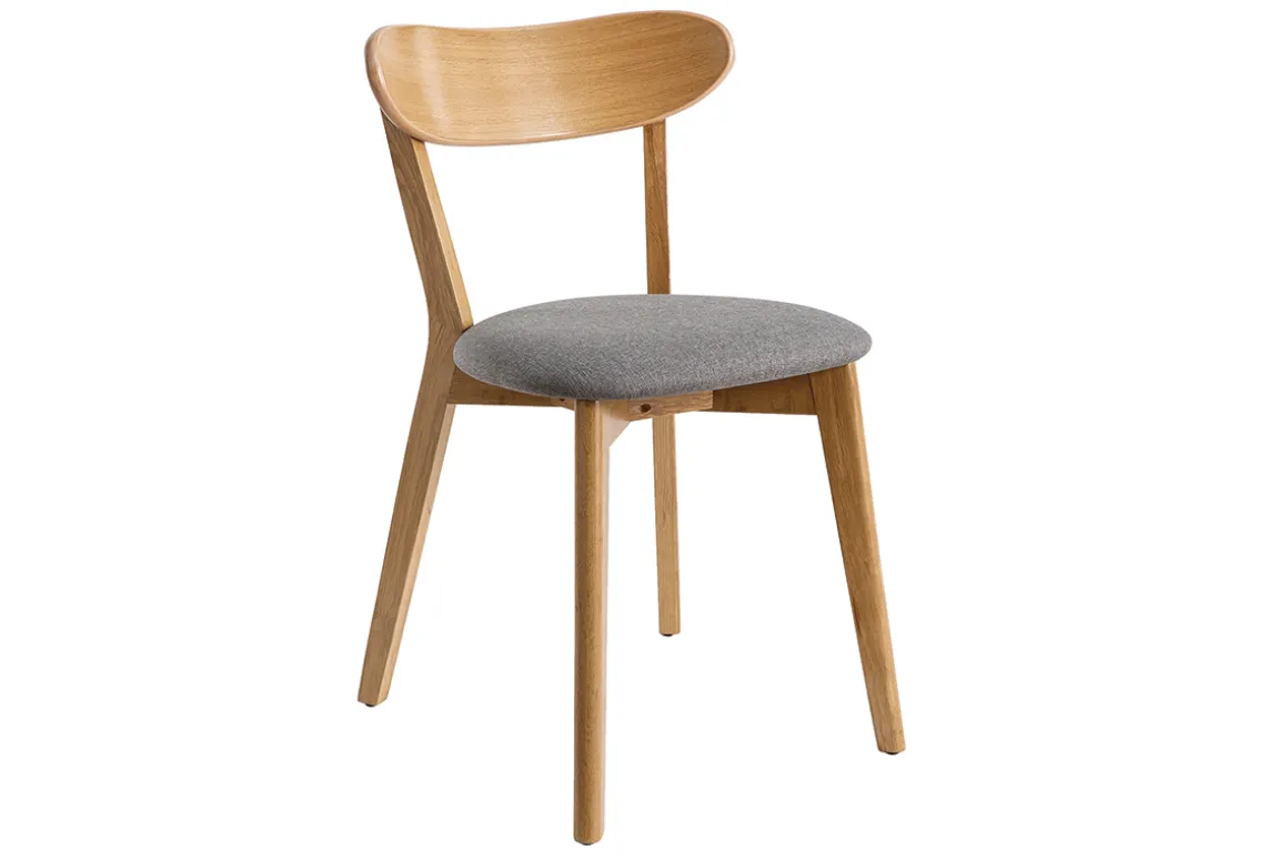 Shop Miliboo Sillas vintage roble y asiento gris (lote de 2) DOVE