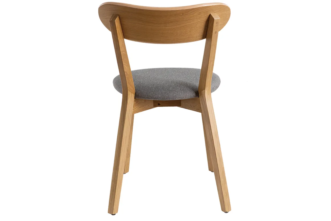 Shop Miliboo Sillas vintage roble y asiento gris (lote de 2) DOVE