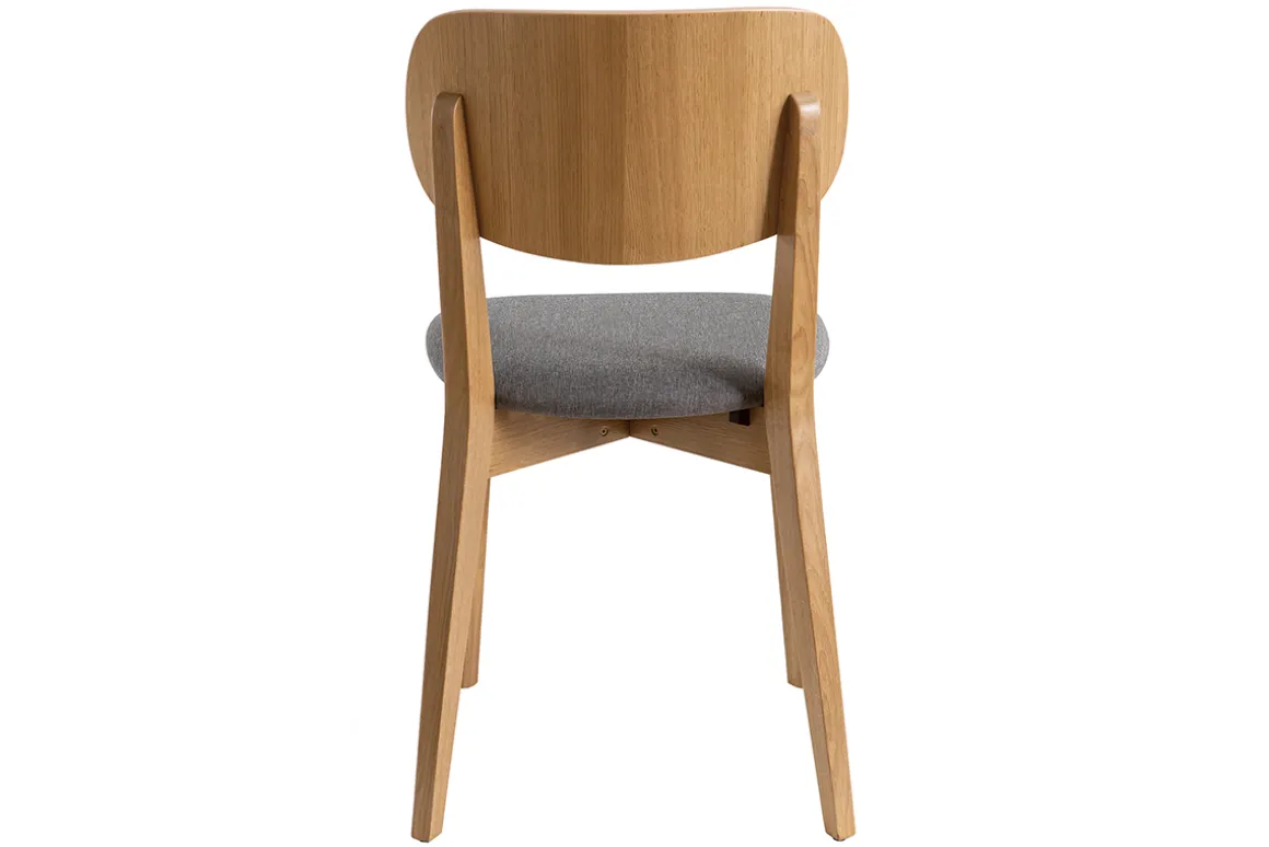 Sale Miliboo Sillas vintage roble y asiento gris jaspeado (lote de 2) LUCIA