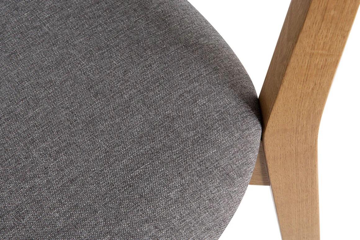 Sale Miliboo Sillas vintage roble y asiento gris jaspeado (lote de 2) LUCIA
