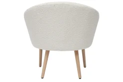 Discount Miliboo Sillón blanco efecto borreguillo con patas de madera clara OLIVIA