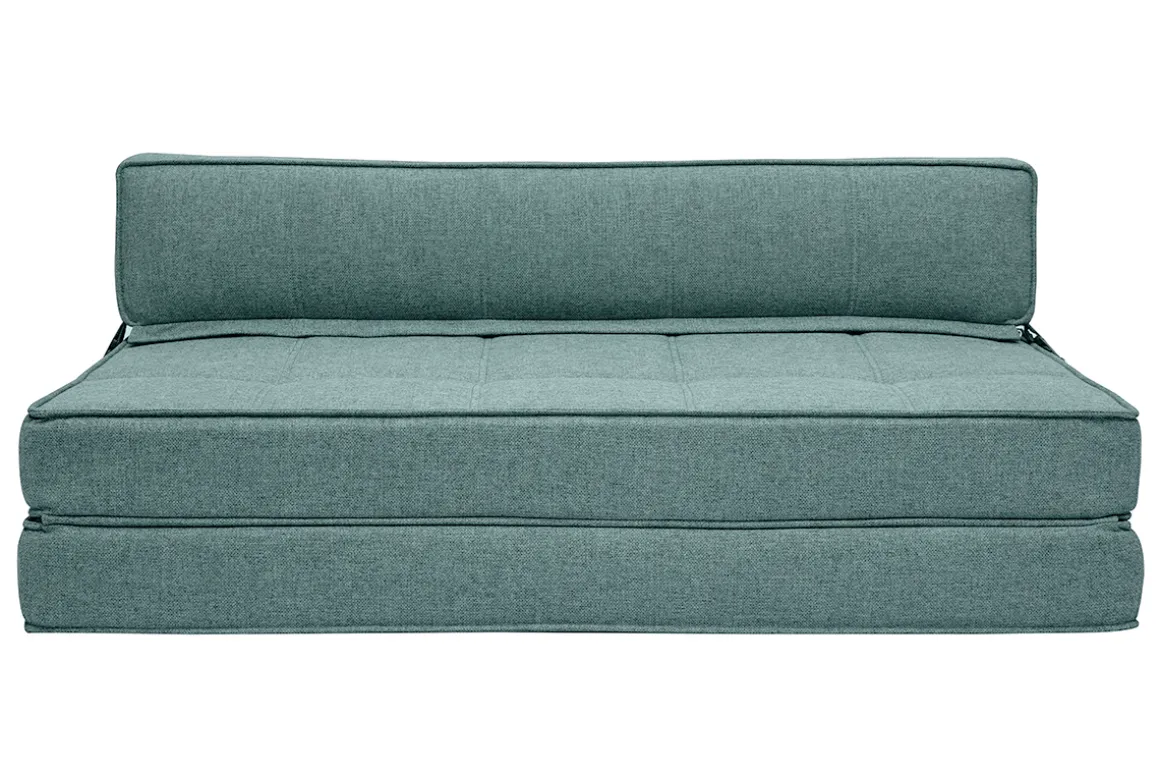 New Miliboo Sillón cama 2 plazas de tela verde grisáceo KATY
