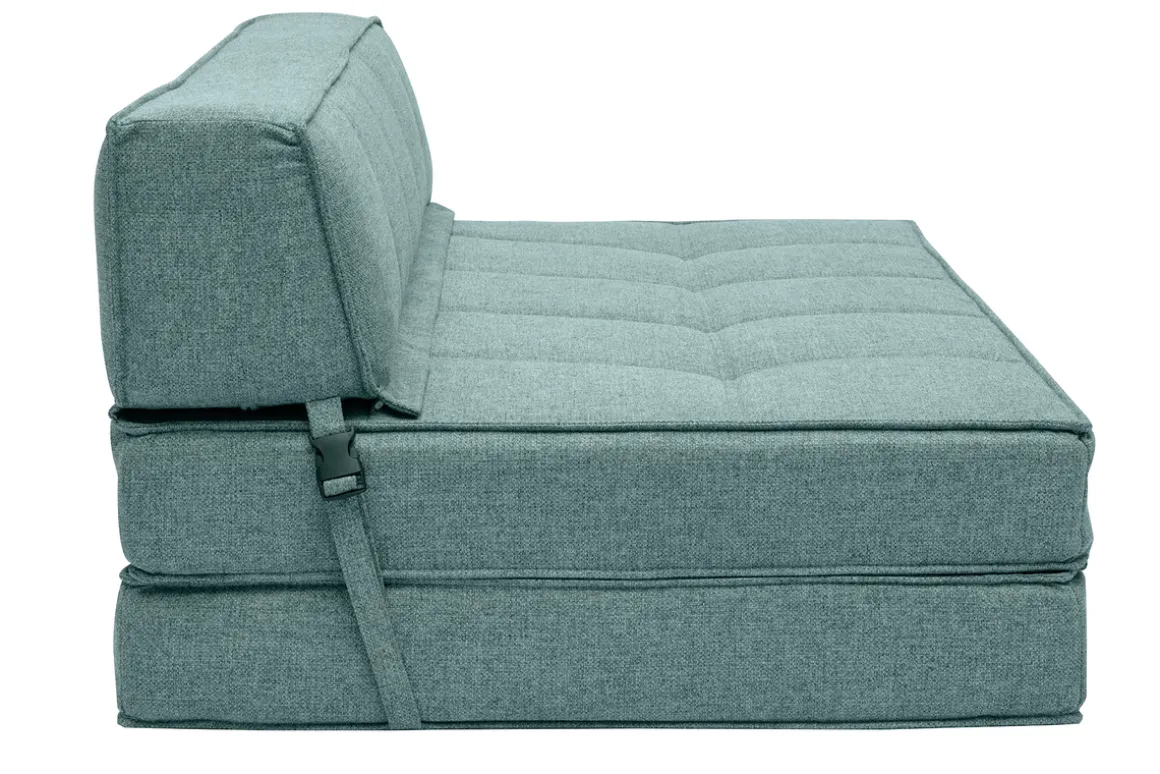 New Miliboo Sillón cama 2 plazas de tela verde grisáceo KATY