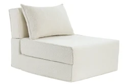 Outlet Miliboo Sillón cama de 1 plaza de borreguillo blanco VICTOR