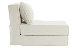 Outlet Miliboo Sillón cama de 1 plaza de borreguillo blanco VICTOR
