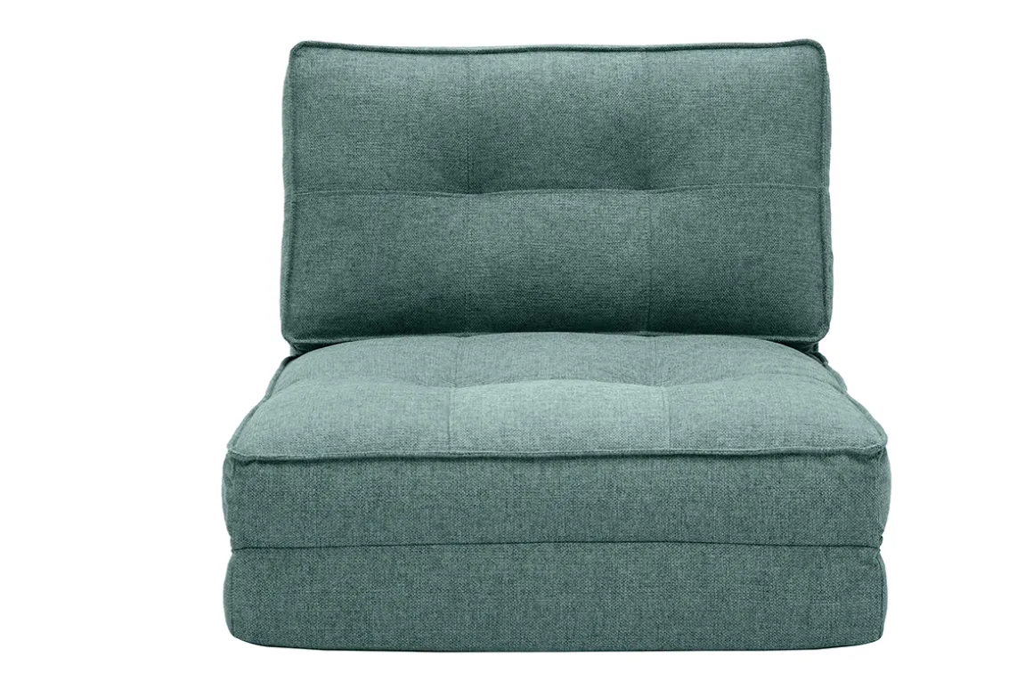 Hot Miliboo Sillón cama de 1 plaza de tela verde celadón SALLY
