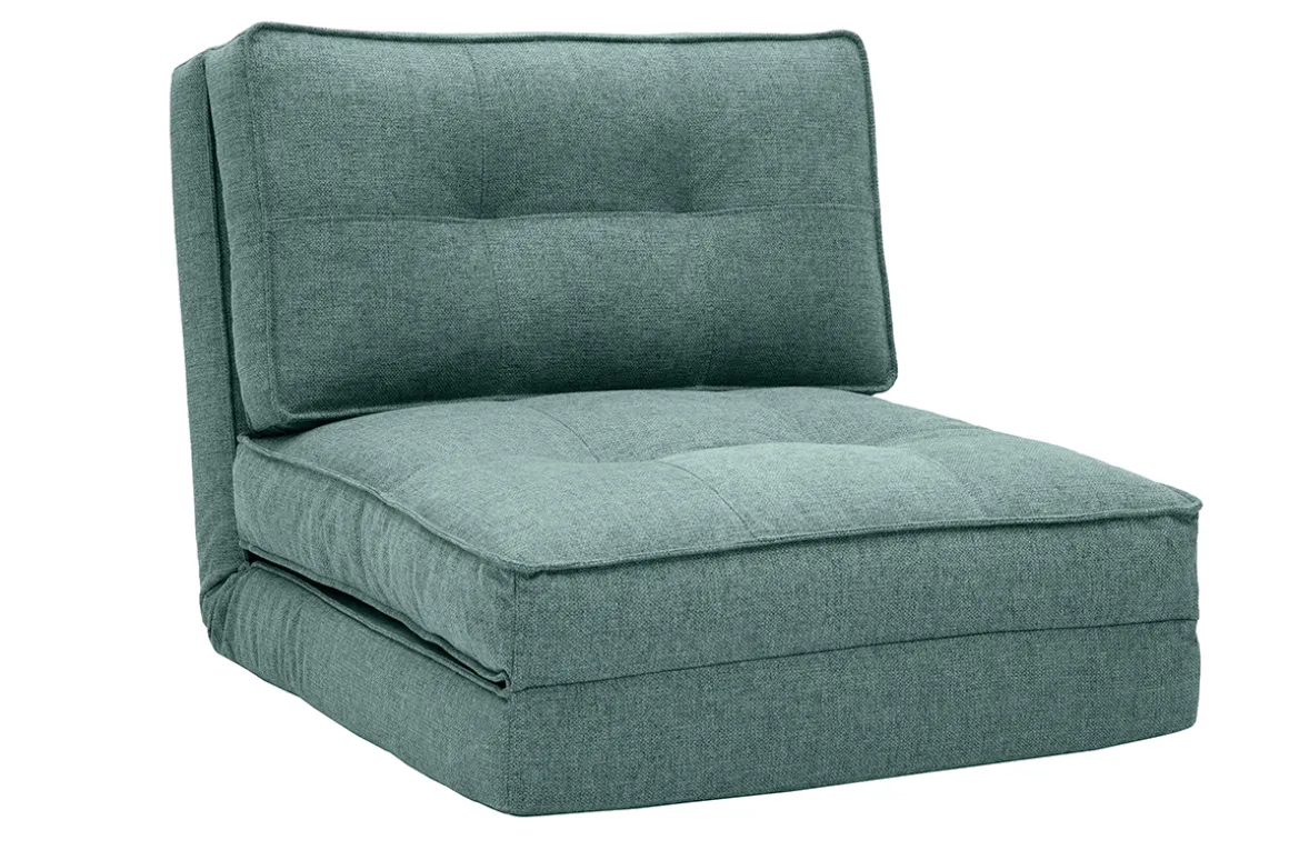 Hot Miliboo Sillón cama de 1 plaza de tela verde celadón SALLY