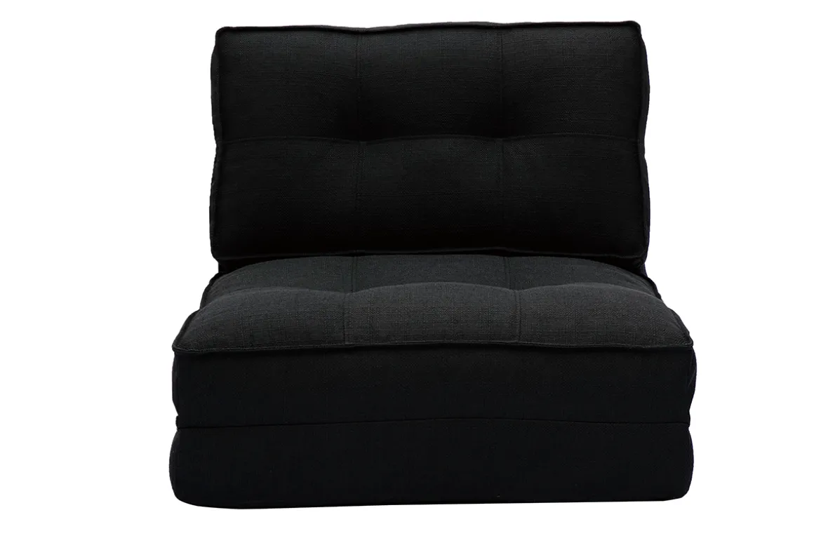 Sale Miliboo Sillón cama de 1 plaza de tela negra SALLY