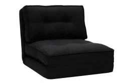 Sale Miliboo Sillón cama de 1 plaza de tela negra SALLY