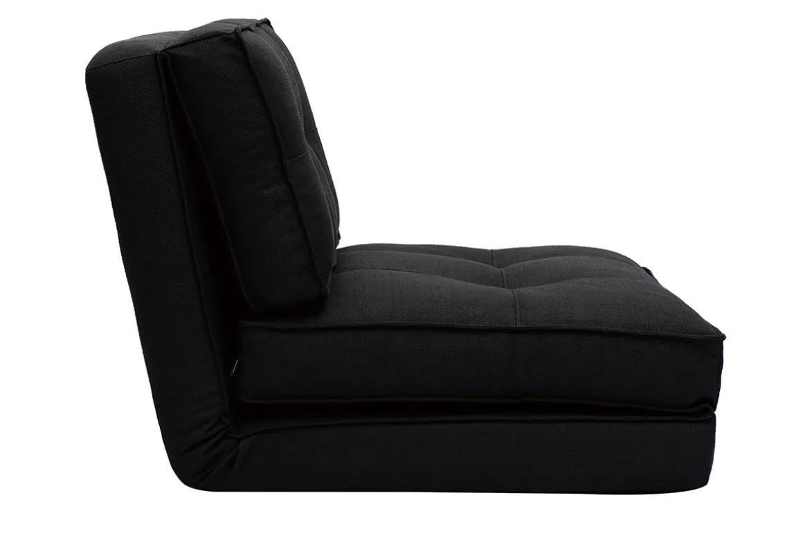 Sale Miliboo Sillón cama de 1 plaza de tela negra SALLY
