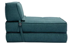 Best Sale Miliboo Sillón cama de 1 plaza de tela azul petróleo KATY