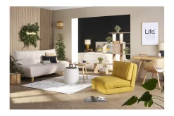 Online Miliboo Sillón cama de 1 plaza de tela terracota SALLY
