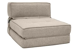 Fashion Miliboo Sillón cama de 1 plaza de tela color topo KATY