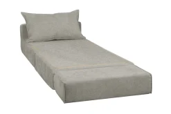 Cheap Miliboo Sillón cama de 1 plaza de tejido efecto aterciopelado color topo VICTOR