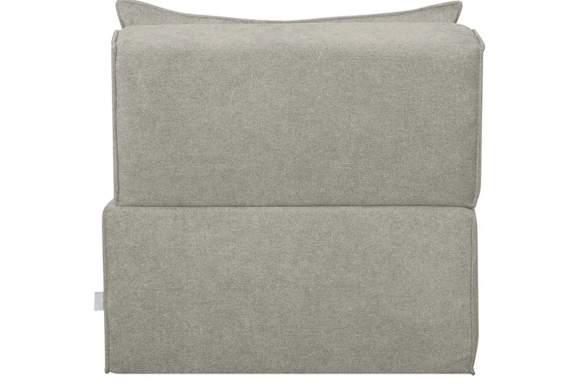 Cheap Miliboo Sillón cama de 1 plaza de tejido efecto aterciopelado color topo VICTOR