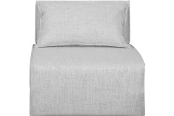 New Miliboo Sillón cama de 1 plaza de tela gris claro VICTOR