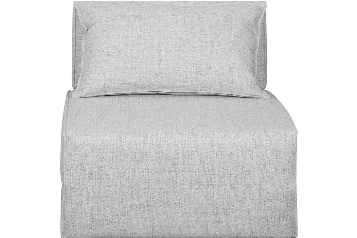 New Miliboo Sillón cama de 1 plaza de tela gris claro VICTOR