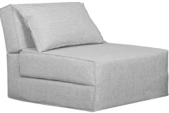 New Miliboo Sillón cama de 1 plaza de tela gris claro VICTOR