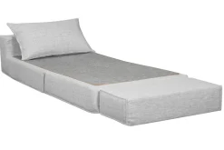 New Miliboo Sillón cama de 1 plaza de tela gris claro VICTOR