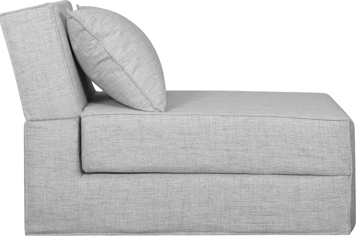 New Miliboo Sillón cama de 1 plaza de tela gris claro VICTOR
