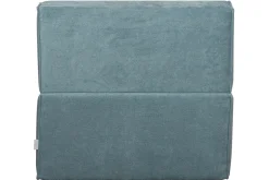 Clearance Miliboo Sillón cama de 1 plaza de tejido efecto aterciopelado azul VICTOR