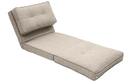 Clearance Miliboo Sillón cama de 1 plaza de tela color topo SALLY