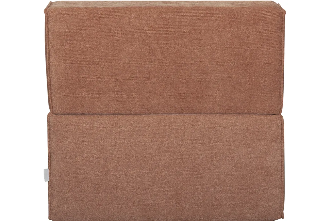 Hot Miliboo Sillón cama de 1 plaza de tejido efecto aterciopelado color terracota VICTOR
