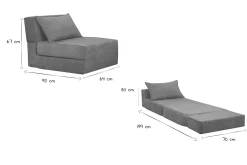 Hot Miliboo Sillón cama de 1 plaza de tejido efecto aterciopelado color terracota VICTOR