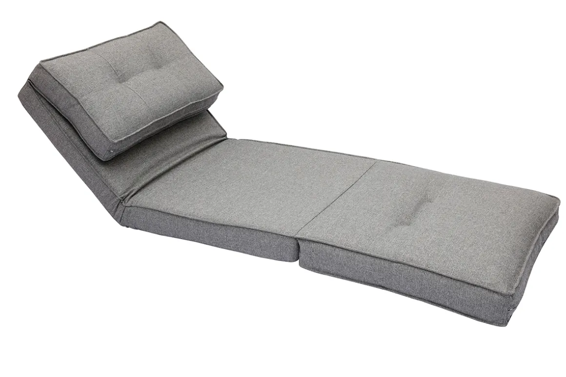 Cheap Miliboo Sillón cama de 1 plaza de tela gris jaspeado SALLY