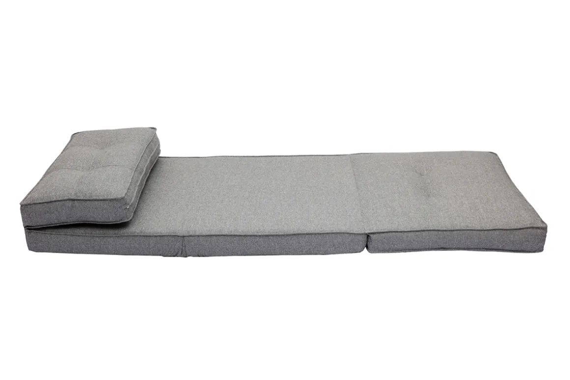Cheap Miliboo Sillón cama de 1 plaza de tela gris jaspeado SALLY