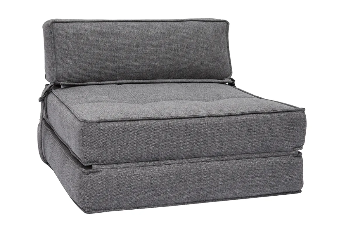 Store Miliboo Sillón cama de 1 plaza de tela gris KATY