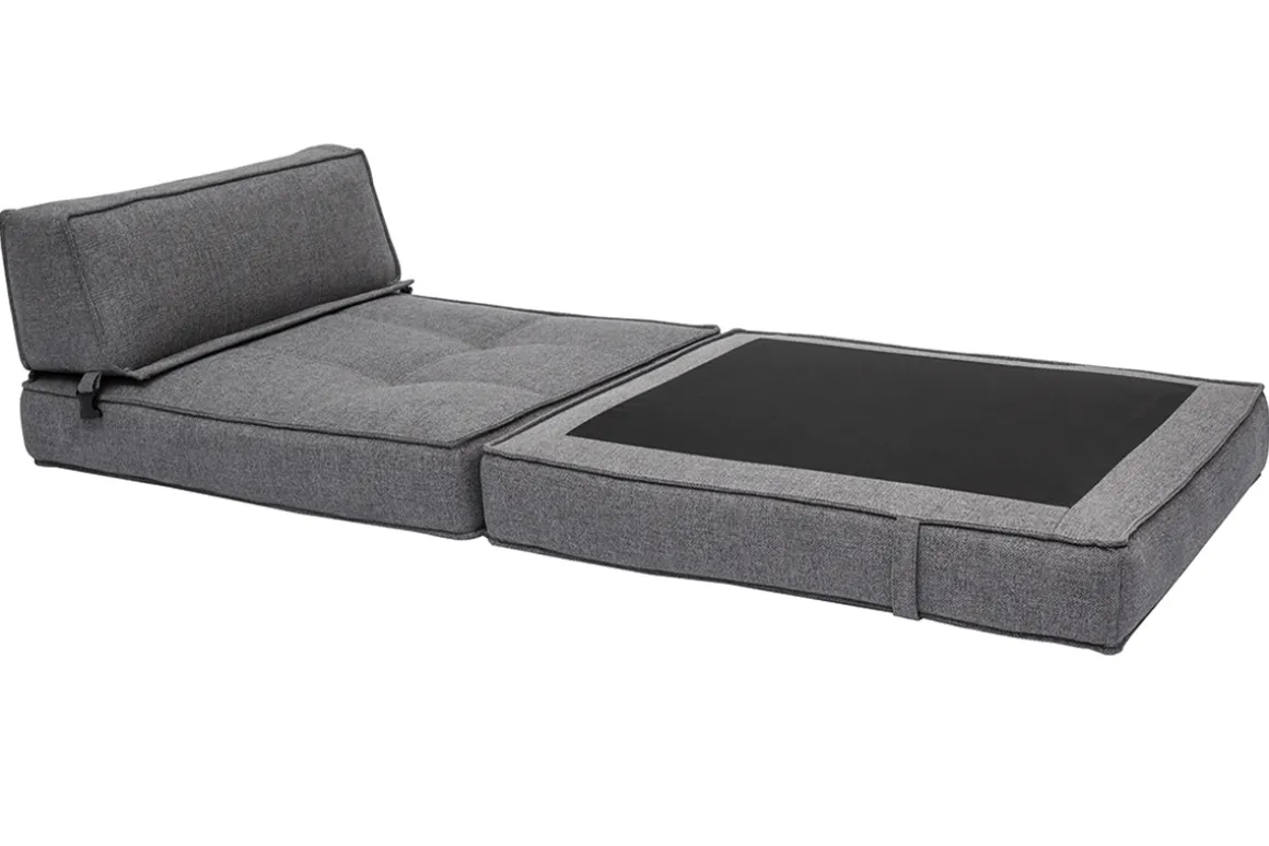 Store Miliboo Sillón cama de 1 plaza de tela gris KATY
