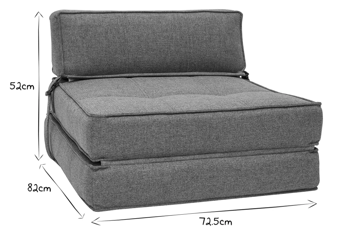 Store Miliboo Sillón cama de 1 plaza de tela gris KATY