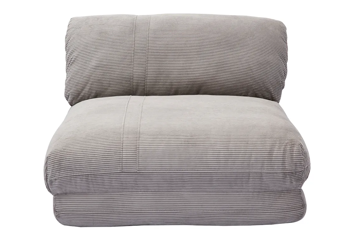 Clearance Miliboo Sillón cama de 1 plaza pana gris claro SPENCER