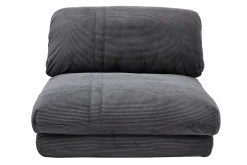 Discount Miliboo Sillón cama de 1 plaza pana gris oscuro SPENCER