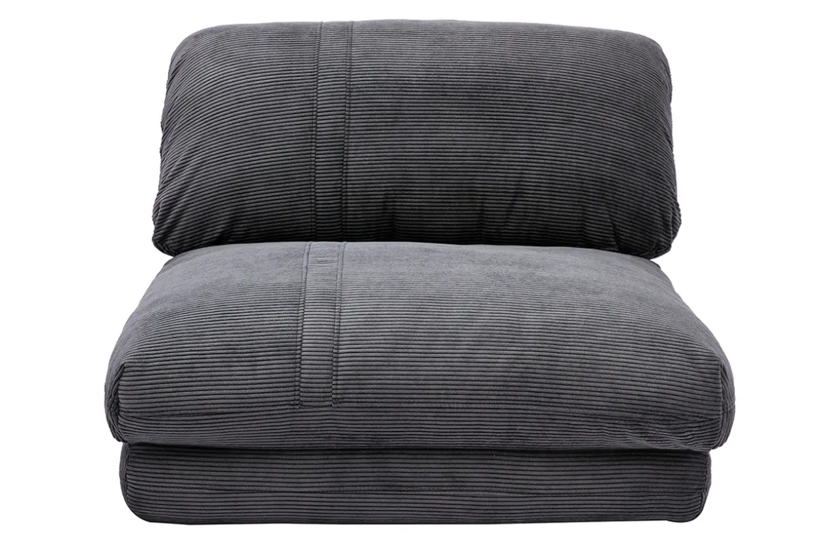 Discount Miliboo Sillón cama de 1 plaza pana gris oscuro SPENCER