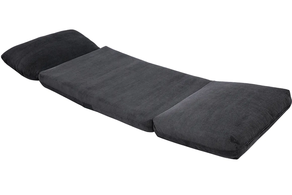 Discount Miliboo Sillón cama de 1 plaza pana gris oscuro SPENCER