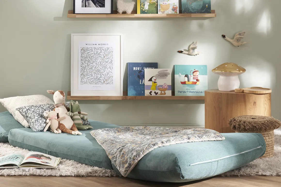 Flash Sale Miliboo Sillón cama de 1 plaza pana color celadón SPENCER