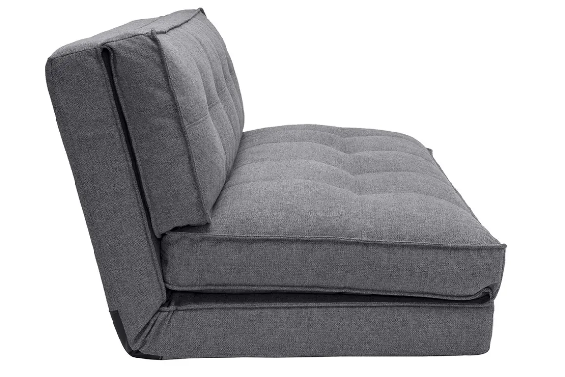 Best Sale Miliboo Sillón cama de 2 plazas convertible en tela gris SALLY