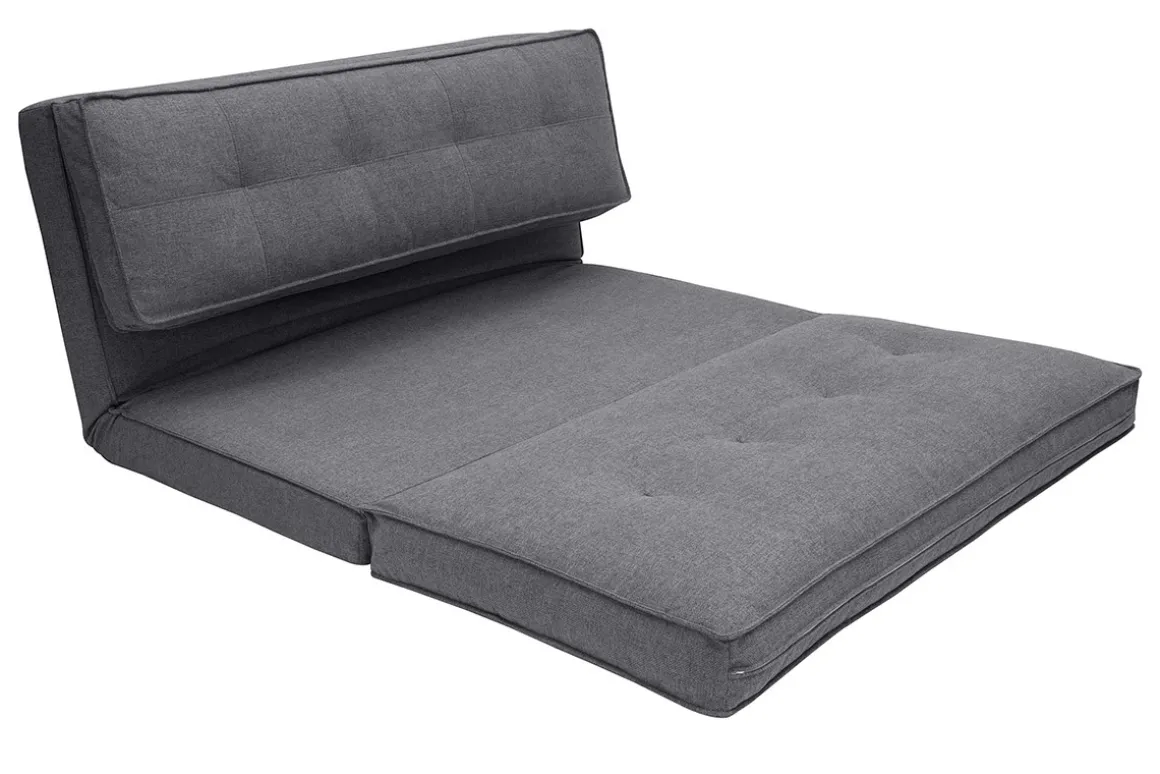 Best Sale Miliboo Sillón cama de 2 plazas convertible en tela gris SALLY