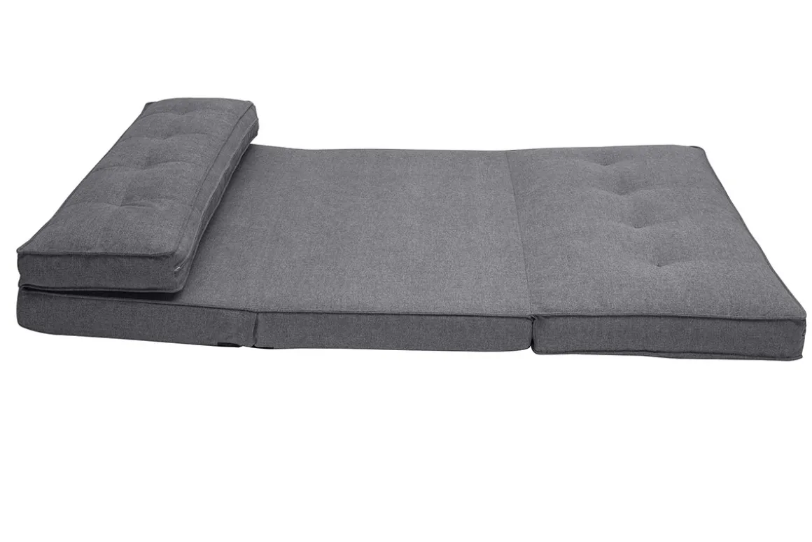 Best Sale Miliboo Sillón cama de 2 plazas convertible en tela gris SALLY