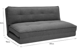Best Sale Miliboo Sillón cama de 2 plazas convertible en tela gris SALLY