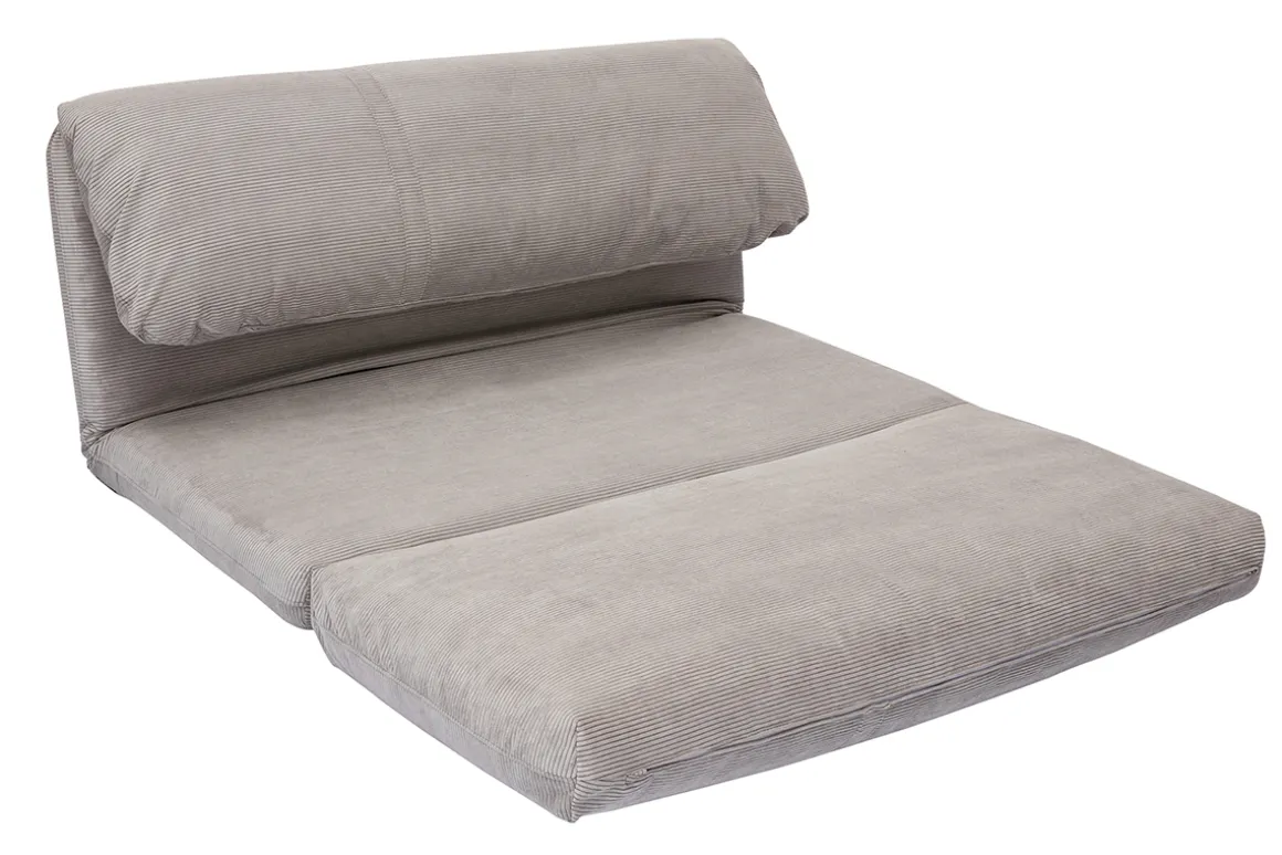 Hot Miliboo Sillón cama de 2 plazas de pana gris claro SPENCER