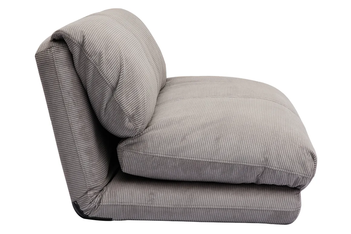 Hot Miliboo Sillón cama de 2 plazas de pana gris claro SPENCER