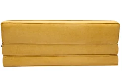 Cheap Miliboo Sillón cama de 2 plazas de tejido efecto aterciopelado amarillo mostaza KATY