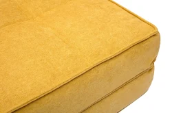 Cheap Miliboo Sillón cama de 2 plazas de tejido efecto aterciopelado amarillo mostaza KATY