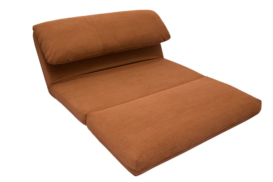 Fashion Miliboo Sillón cama de 2 plazas de pana terracota SPENCER